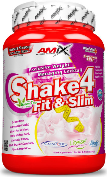 Proteinový nápoj v prášku Amix Shake 4 Fit&Slim 500g jahoda