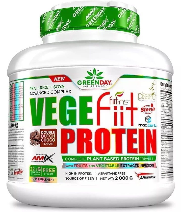 Veganský proteinový prášek Amix Vege Fiit 2kg dvojitá čokoláda