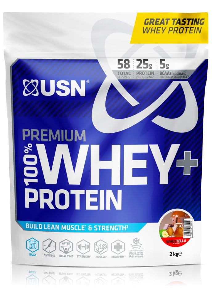 Syrovátkový proteinový prášek USN 100 % Premium 2 kg lískový oříšek