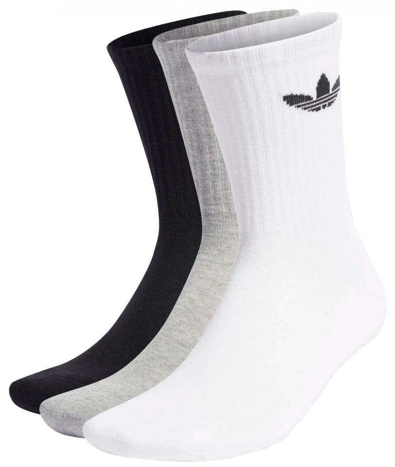 Unisex ponožky adidas Originals Cushioned Trefoil Mid-Cut Crew (3 páry)