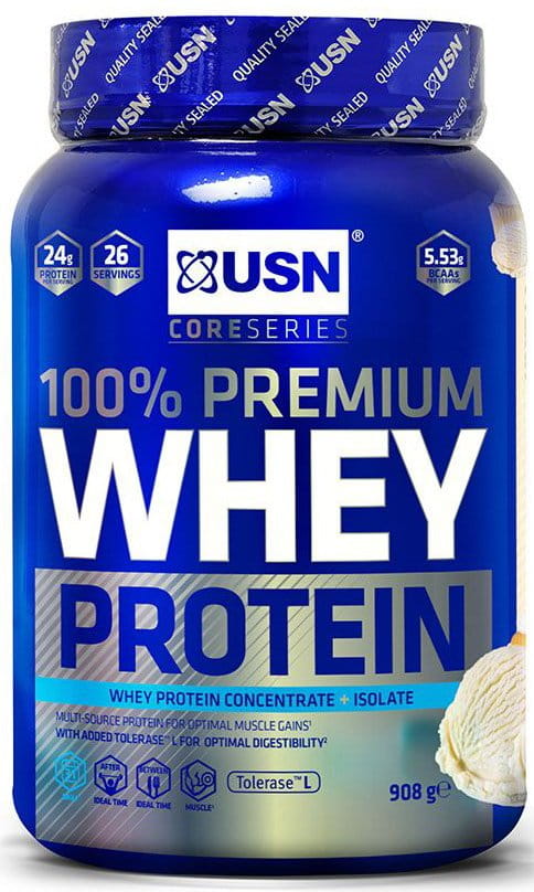 Syrovátkový proteinový prášek USN 100 % Premium 2,28 kg Vanilka